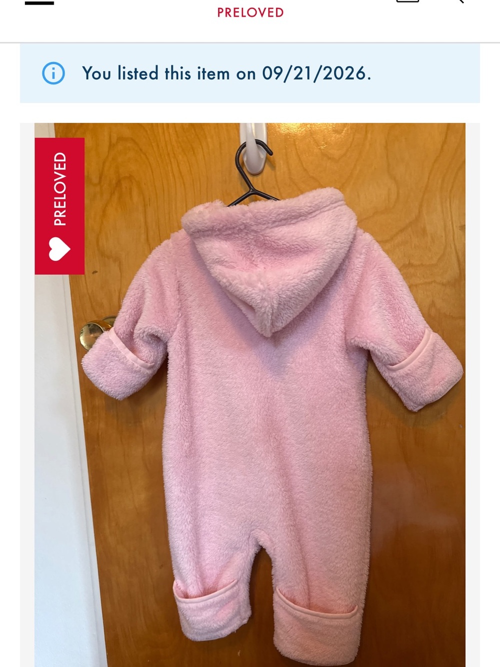 Hanna Andersson Soft Pink Hooded Bunting - Picture 5 of 5